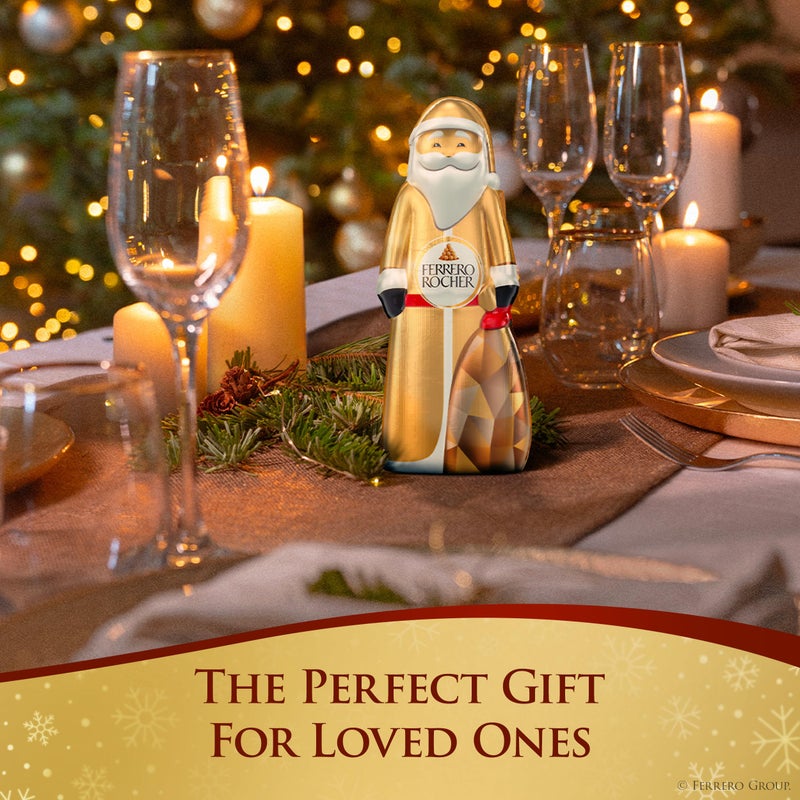 Ferrero Rocher, Milk Chocolate Hazelnut Hollow Santa Christmas Candy Individually Wrapped, Holiday Gift, 2.4 oz - Image 4